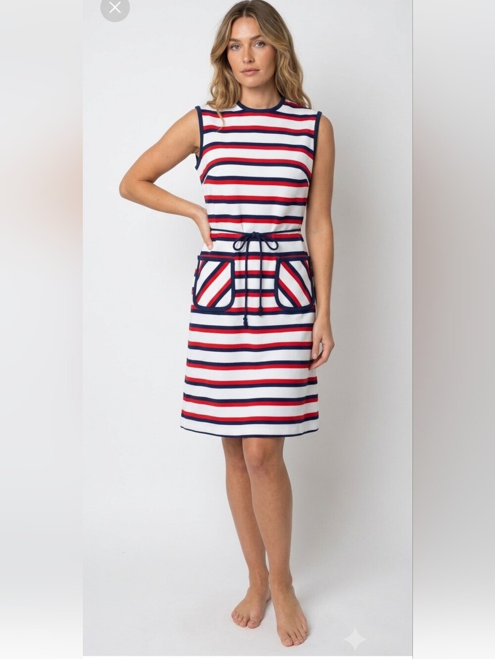 Vintage Henry Lee 1960s Mod Striped Shift Dress